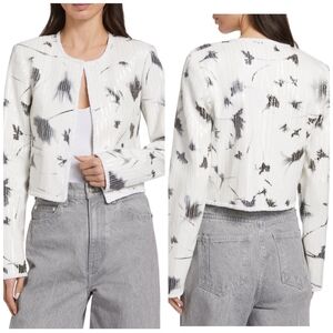 ✨️🤍 Derek Lam 10 Crosby White Black Cameron Sequin Jacket NWT ✨️🤍